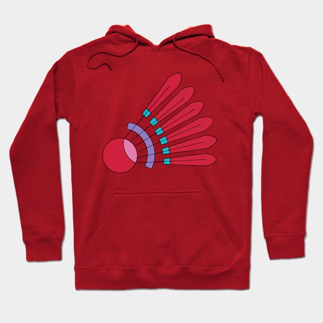 Badminton Shuttlecock (Red) Shuttles of Playing Badminton Hoodie by Mochabonk